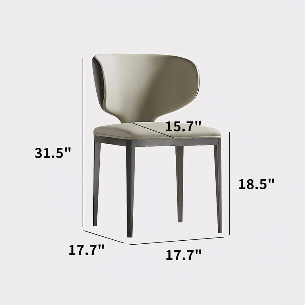 Modern Upholstered Dining Chair with Sculptural Curved Backrest 1 Piece