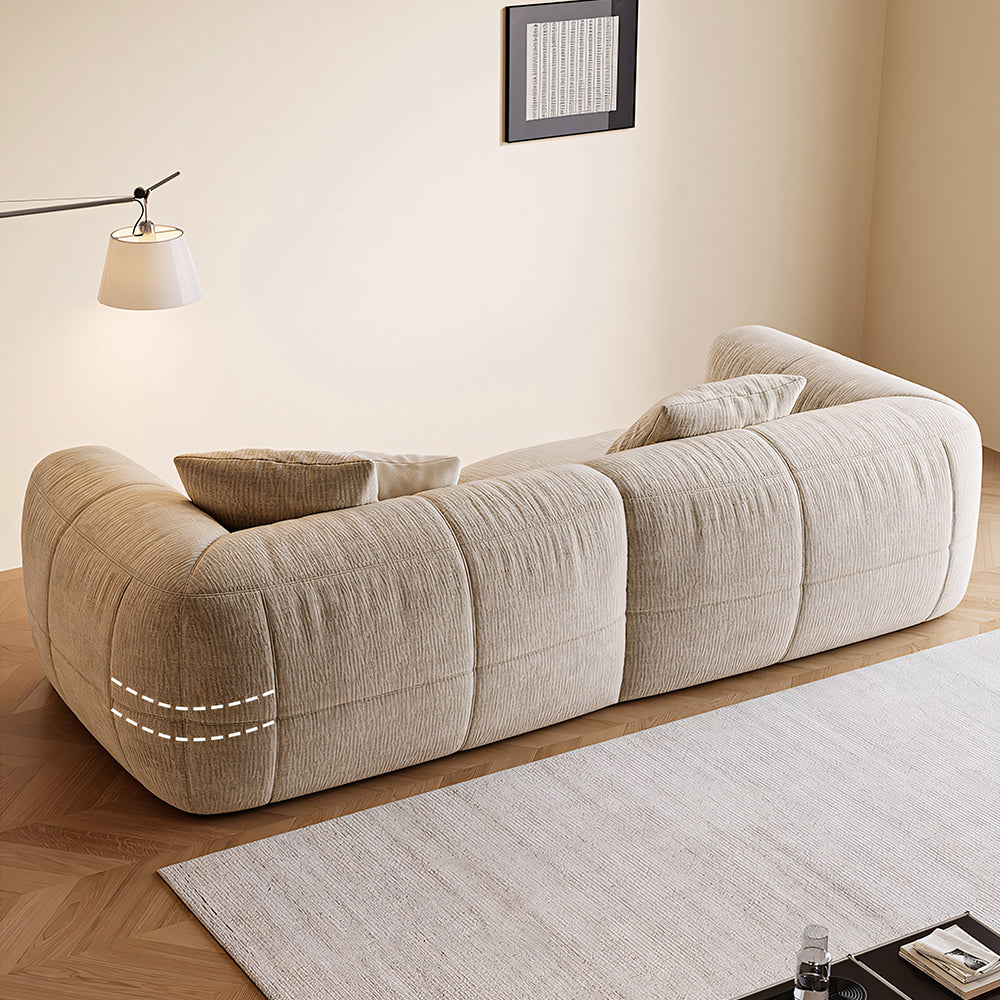 Modern Chenille Sofa Deep Seat Removable Cover Lounge Couch