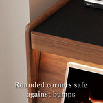 Load image into Gallery viewer, Modern Walnut Nightstand with Fluted Cabinet Door and Open Storage Shelf
