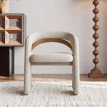 Load image into Gallery viewer, Modern Sculptural Accent Chair Upholstered Fabric with Solid Wood Frame Curved Artistic Design 1 Piece
