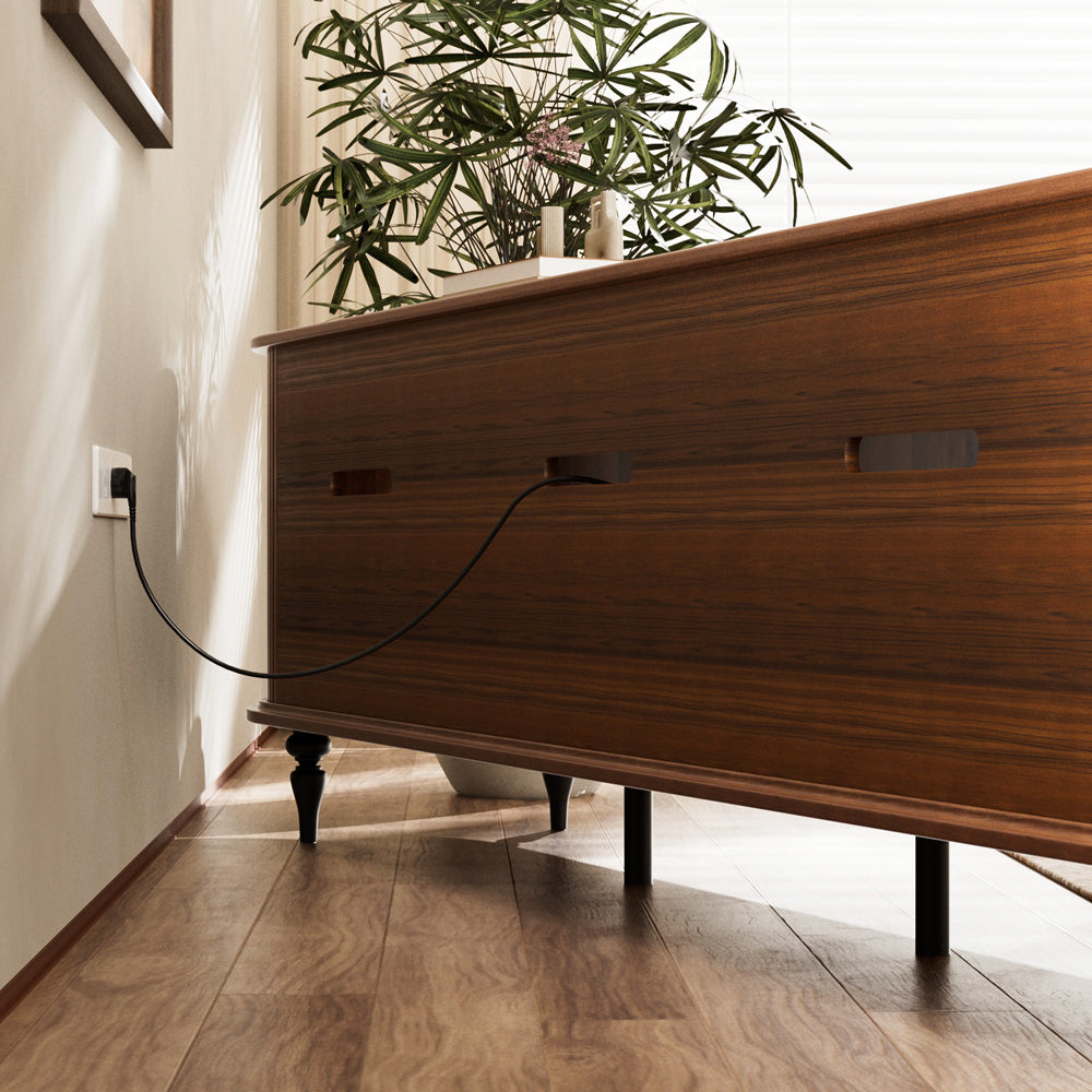 78" Flipper Glass Door Mid-Century Modern TV Stand