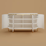 Load image into Gallery viewer, 58.5'' White &amp; Gold Contemporary Sideboard with Adjustable Shelves
