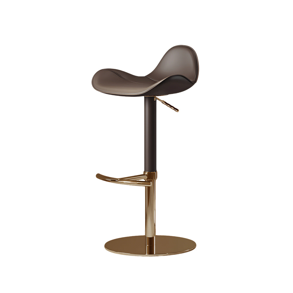 1-Piece Modern Adjustable Swivel Bar Stool with Faux Leather Seat Chrome Base