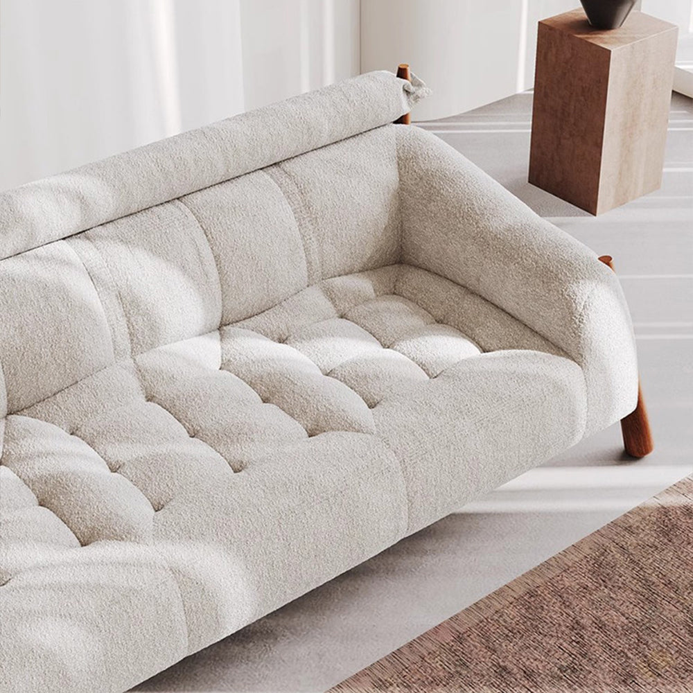 Modern Bouclé Upholstered Wooden Frame Lounge Sofa