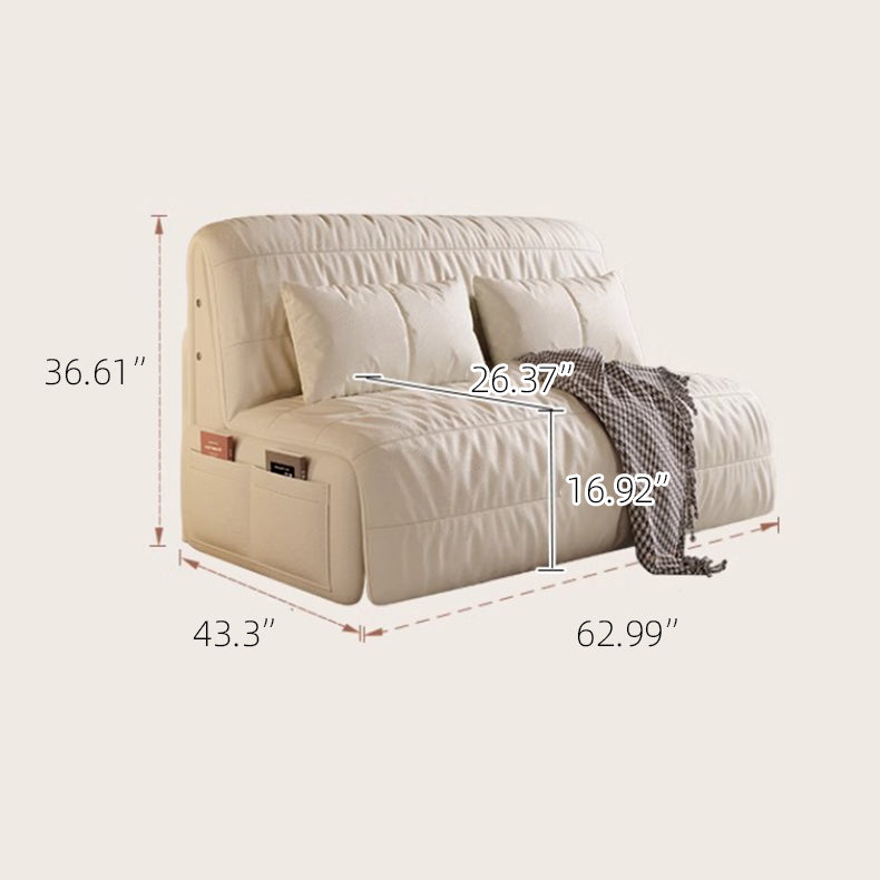 62.99'' Modern Electric Sofa Bed with Remote Control Cat Scratch Resistant Fabric Convertible Sleeper Couch Loveseat