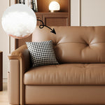 Load image into Gallery viewer, Modern Brown Faux Leather Sofa Bed with Storage Convertible Sleeper Couch
