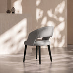 Load image into Gallery viewer, Modern Hollow Back Grey Faux Leather Padded Seat Contemporary Dining Chair 1 Piece
