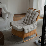 Load image into Gallery viewer, Boho Rattan Lounge Chair with Tufted Cushion and Relaxed Seating
