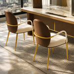 Load image into Gallery viewer, 2 PCS Elegant Channel Stitch Gold Frame High End Accent Dining Chair
