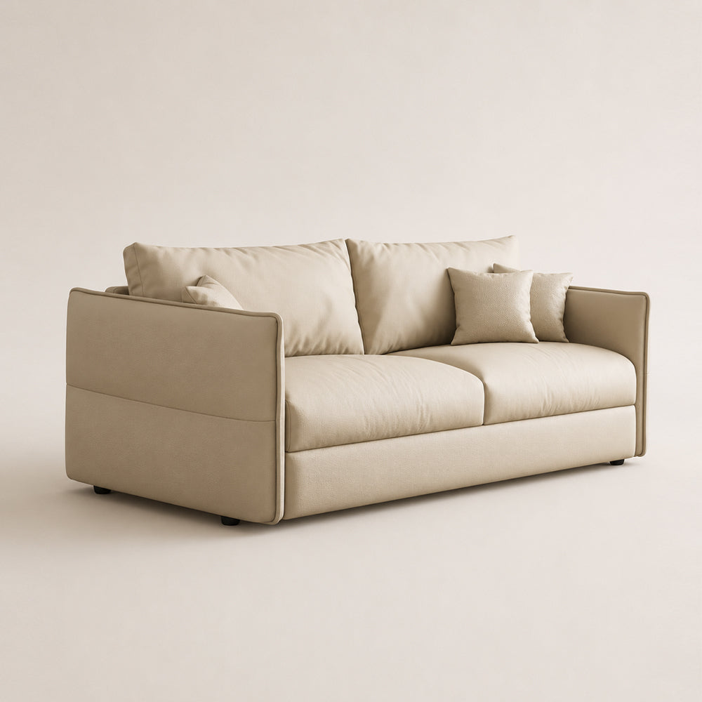 Ergonomic Scratch Resistant Faux Leather Convertible Sofa Bed