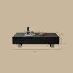 Load image into Gallery viewer, 55.1" Modern Black Coffee Table with Storage Drawers Wooden Center Table Minimalist Living Room Furniture
