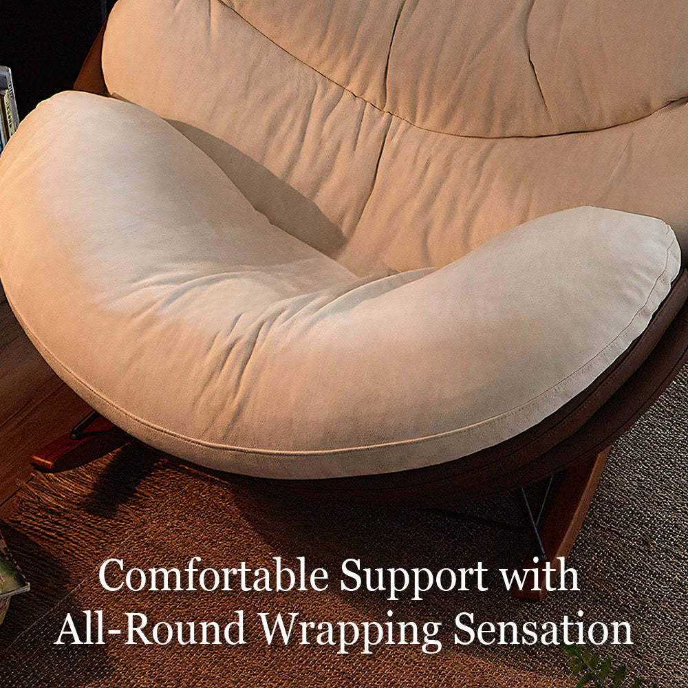 Modern Rocking Chair  Plush Comfort Ergonomic Design Durable Wooden Base for Relaxation