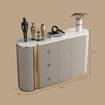 Load image into Gallery viewer, 58.5'' Modern Luxe Sideboard with 3 Drawers Khaki &amp; Gold Elegance
