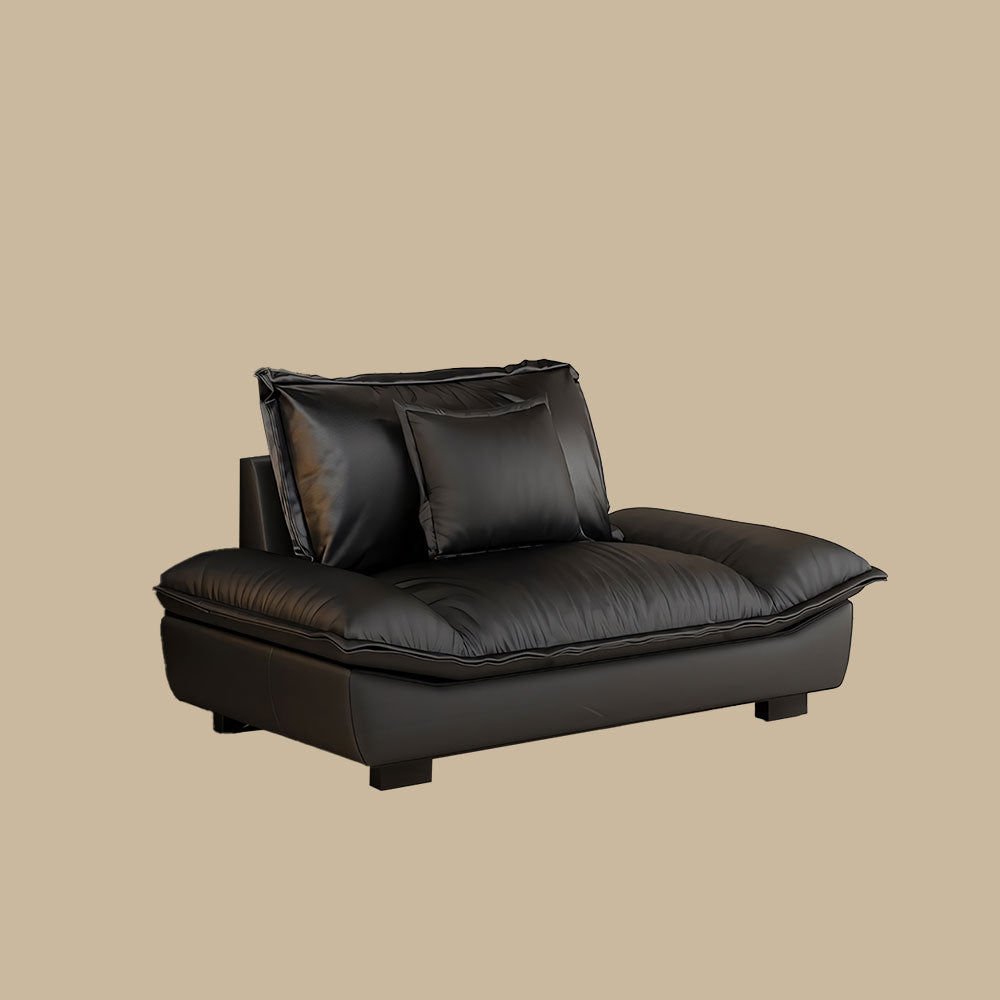Modern Low-Profile Cat-Scratch Leather Sofa