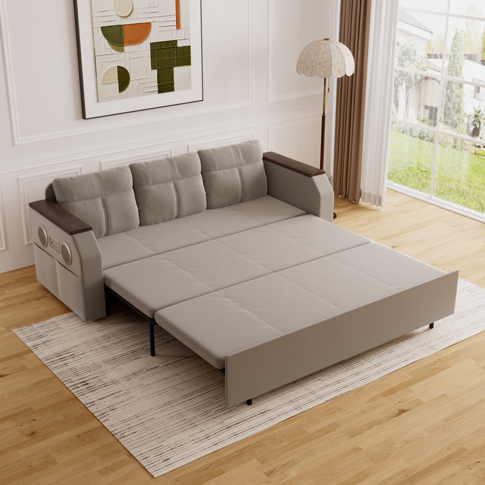 83'' Modern Convertible Sofa Bed with Storage Contemporary Upholstered Sleeper Sofa