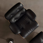 Load image into Gallery viewer, Mid Century Modern Lounge Chair Faux Leather Upholstery Walnut Wood Veneer Recliner Armchair

