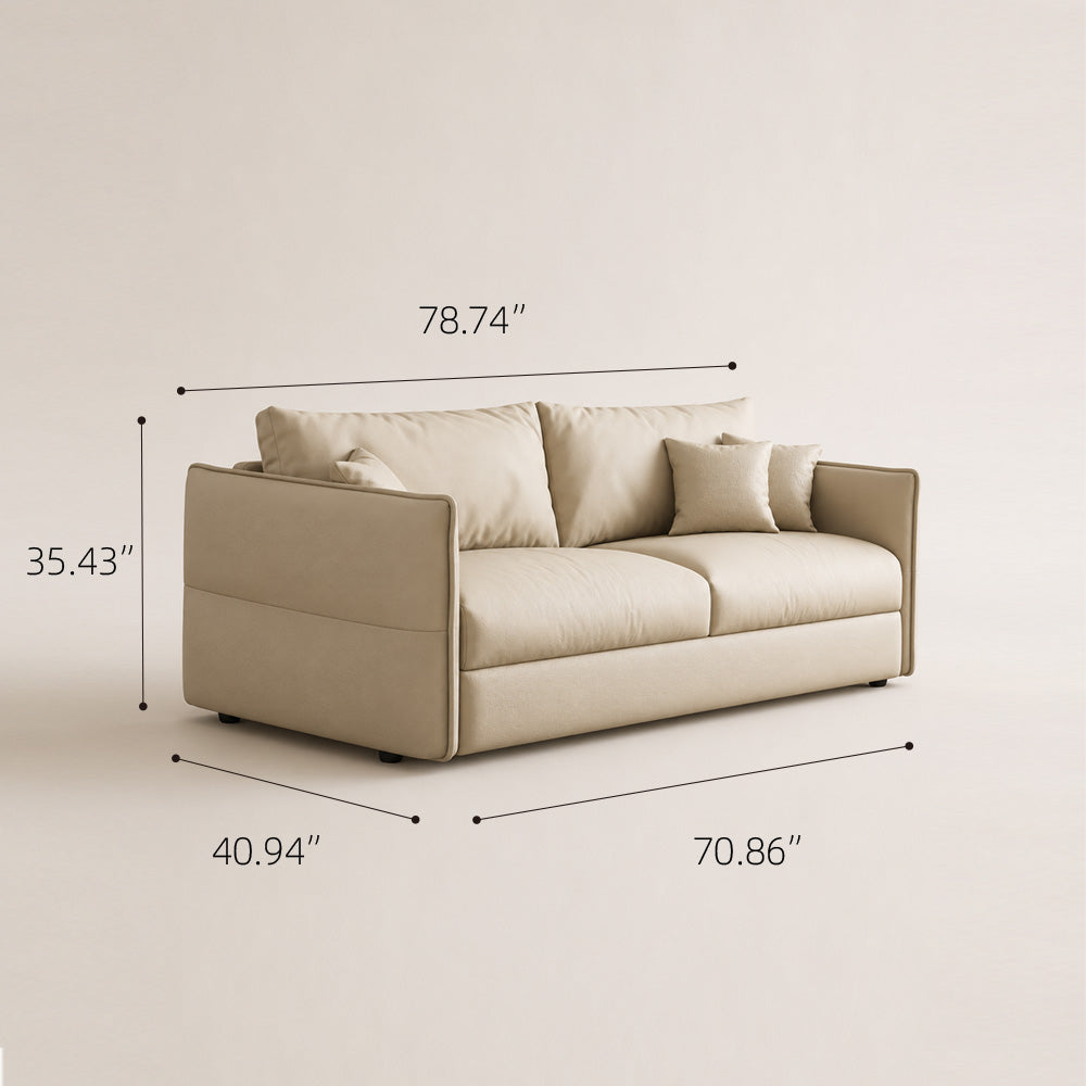 Ergonomic Scratch Resistant Faux Leather Convertible Sofa Bed
