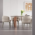 Load image into Gallery viewer, Set of 2 Modern Upholstered Dining Chair with Curved Backrest Cream Accent Chair Minimalist Dining Chair

