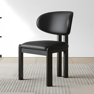 Modern Curved Back Dining Chair Set of 2 Minimalist Upholstered Side Chairs