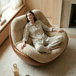 Load image into Gallery viewer, Modern Curved Lounge Chair Upholstered Comfort Accent Chair with Leather Base
