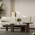 Load image into Gallery viewer, Modern Artistic Coffee Table Abstract Pattern Wood Center Table Irregular Shape Living Room Accent Table
