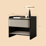 Load image into Gallery viewer, Modern Nightstand with Saddle Leather Finish Silent Drawer Rails
