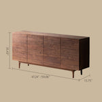 Load image into Gallery viewer, Modern Walnut-Tone Sideboard Minimalist Wooden Storage Cabinet
