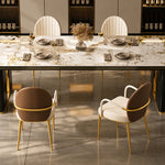 Load image into Gallery viewer, 2 PCS Elegant Channel Stitch Gold Frame High End Accent Dining Chair
