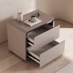 Load image into Gallery viewer, Modern Minimalist Bedside Table with Rounded Edges Two-Drawer Nightstand for Bedroom
