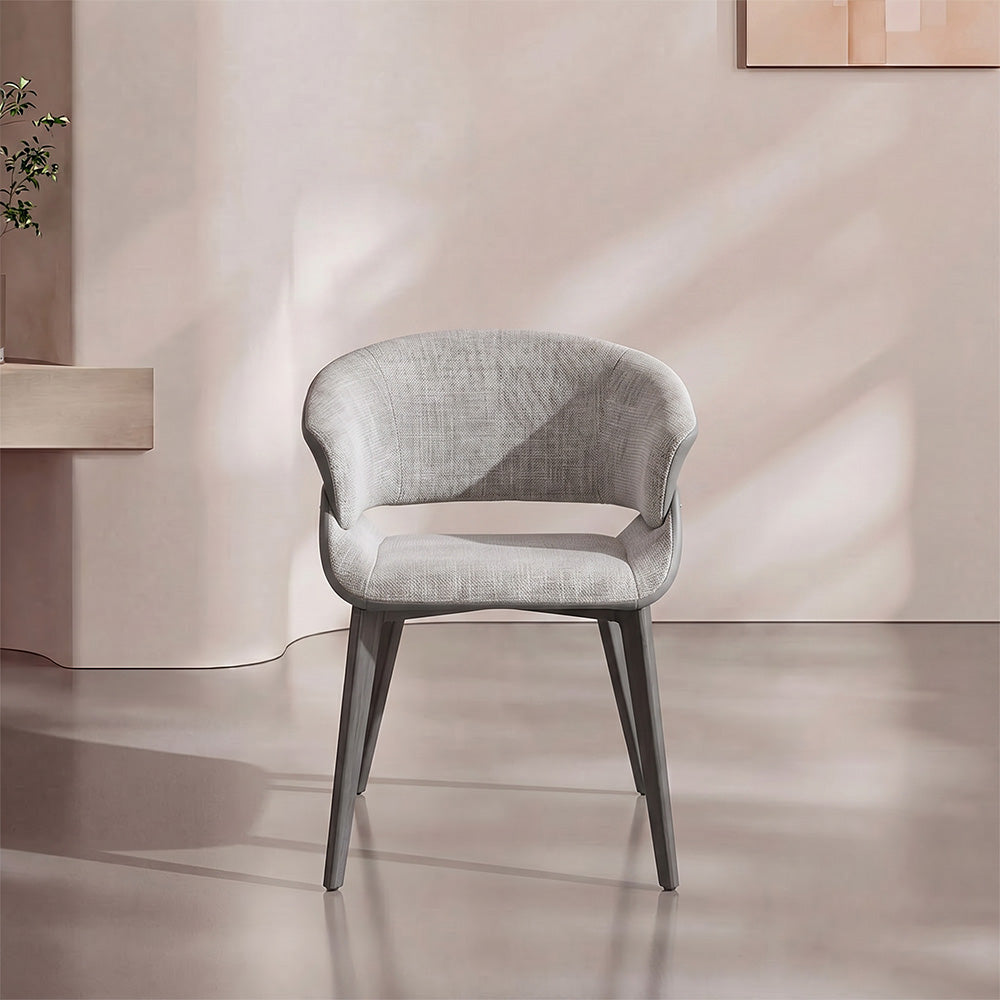 Modern Green Upholstered Dining Chair with Wraparound Back and Metal Legs 1 Piece