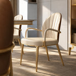 Load image into Gallery viewer, 2 PCS Elegant Channel Stitch Gold Frame High End Accent Dining Chair
