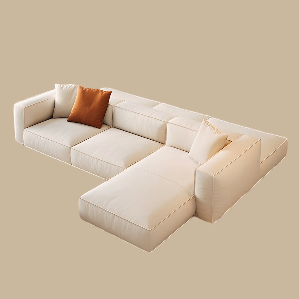 Modern Double-Sided Sectional Sofa in Skin-Friendly Cat-Scratch Fabric with Latex Support