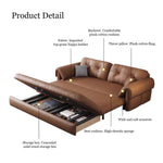 Load image into Gallery viewer, Contemporary Faux Leather Sofa Bed Sleeper Sofa with Hidden Storage &amp; Metal Frame
