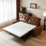 Load image into Gallery viewer, 81.1'' Modern Faux Leather Sofa Bed with Pull-Out Mattress Convertible Sleeper Sofa
