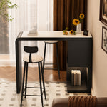 Load image into Gallery viewer, Black and White Finish Marble Surface Home Coffee Bar Table Set
