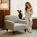 Load image into Gallery viewer, Classic Coastal Striped Rolled Arm Accent Chair for Living Room
