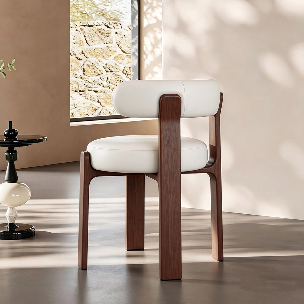 Set of 2 Modern Sculptural Dining Chair Upholstered Seat Minimalist Accent Chair with Metal Frame