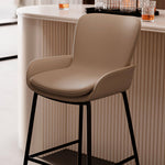 Load image into Gallery viewer, Modern Upholstered Bar Stool with Armrests PU Leather Counter Chair Metal Frame Kitchen Island Bar Chair 1 Piece
