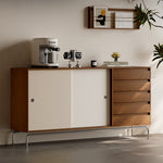 Load image into Gallery viewer, 63" Classic Wood Buffet Sideboard Cabinet with Sliding Door and Drawers
