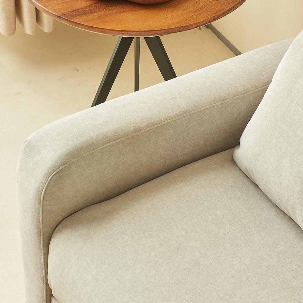 41.3'' Modern Single Sofa Bed with Mattress Fabric Pull Out Sleeper Chair Convertible Armchair with Metal Frame