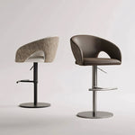 Load image into Gallery viewer, Modern Adjustable Swivel Bar Stool Faux Leather Seat Woven Back Counter Height Bar Chair with Metal Base 1 Piece
