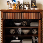 Load image into Gallery viewer, Modern Vintage Sideboard Cabinet Solid Wood Buffet Cabinet with Fluted Design and Arched Doors Storage Console
