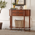 Load image into Gallery viewer, Solid Wood Classic Entryway Console Table with Drawers and Lower Shelf
