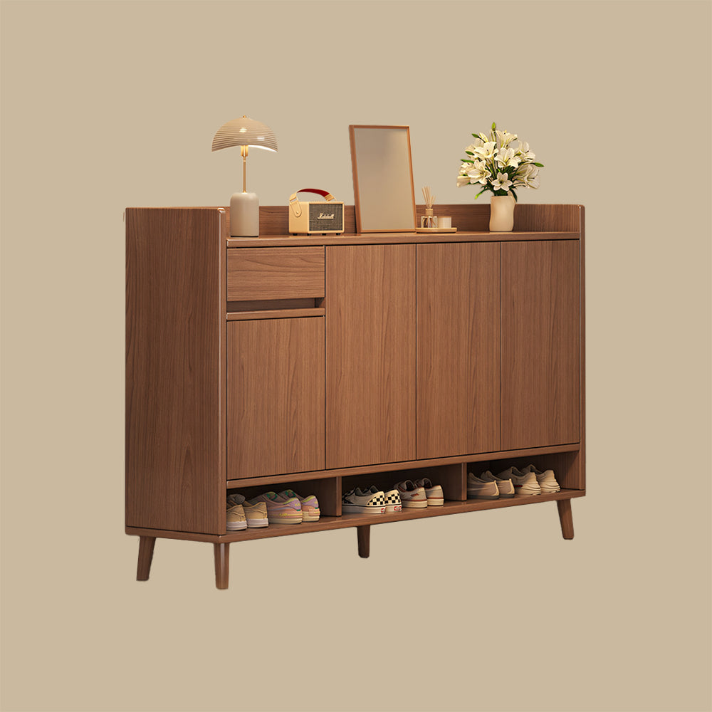 47.2''/55.1'' Modern Walnut Entryway Shoe Cabinet with Drawer Stylish Storage Organizer