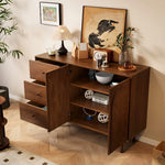 Load image into Gallery viewer, 47.2''/62.9'' Modern Solid Wood Sideboard Cabinet Storage Buffet with Drawers &amp; Arched Door Design
