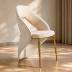 Load image into Gallery viewer, 1 PC Sculptural Curved Back Channel Stitch High End Dining Side Chair
