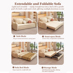 Load image into Gallery viewer, 81'' Pull-Out Convertible Storage Sofa Bed Multifunctional Sleeper Couch with Cat-Scratch-Resistant Velvet and Hidden Drawers
