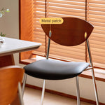 Load image into Gallery viewer, Modern Dining Chair with Stainless Steel Legs Faux Leather Upholstered Seat Ergonomic Wood Backrest for Dining Room
