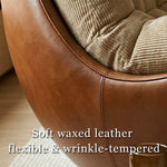 Load image into Gallery viewer, Modern Curved Lounge Chair Upholstered Comfort Accent Chair with Leather Base
