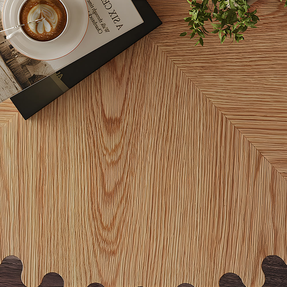 Modern Style Wooden Round Coffee Table Set for Living Room